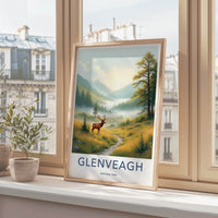 Glenveagh National Park Poster - Ireland Wall Art - Misty Valley Stag Home Decor