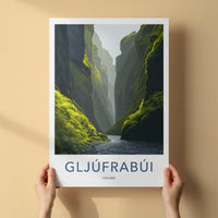 Gljufrabui Poster - Iceland Scenic Art - River Canyon Mossy Wall Decor