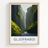 Gljufrabui Poster - Iceland Scenic Art - River Canyon Mossy Wall Decor