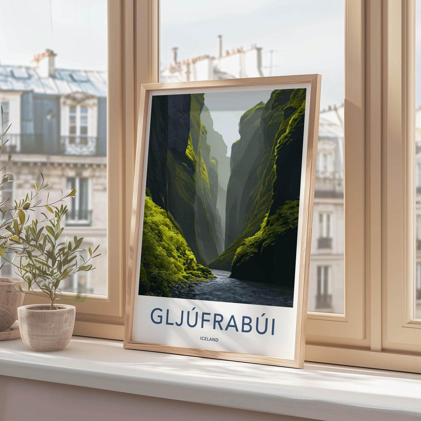 Gljufrabui Poster - Iceland Scenic Art - River Canyon Mossy Wall Decor