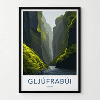 Gljufrabui Poster - Iceland Scenic Art - River Canyon Mossy Wall Decor