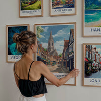 Gloucester Poster - England Travel Art - Historic City Spire Home Decor