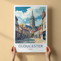 Gloucester Poster - England Wall Art - Historic Cathedral City Home Decor
