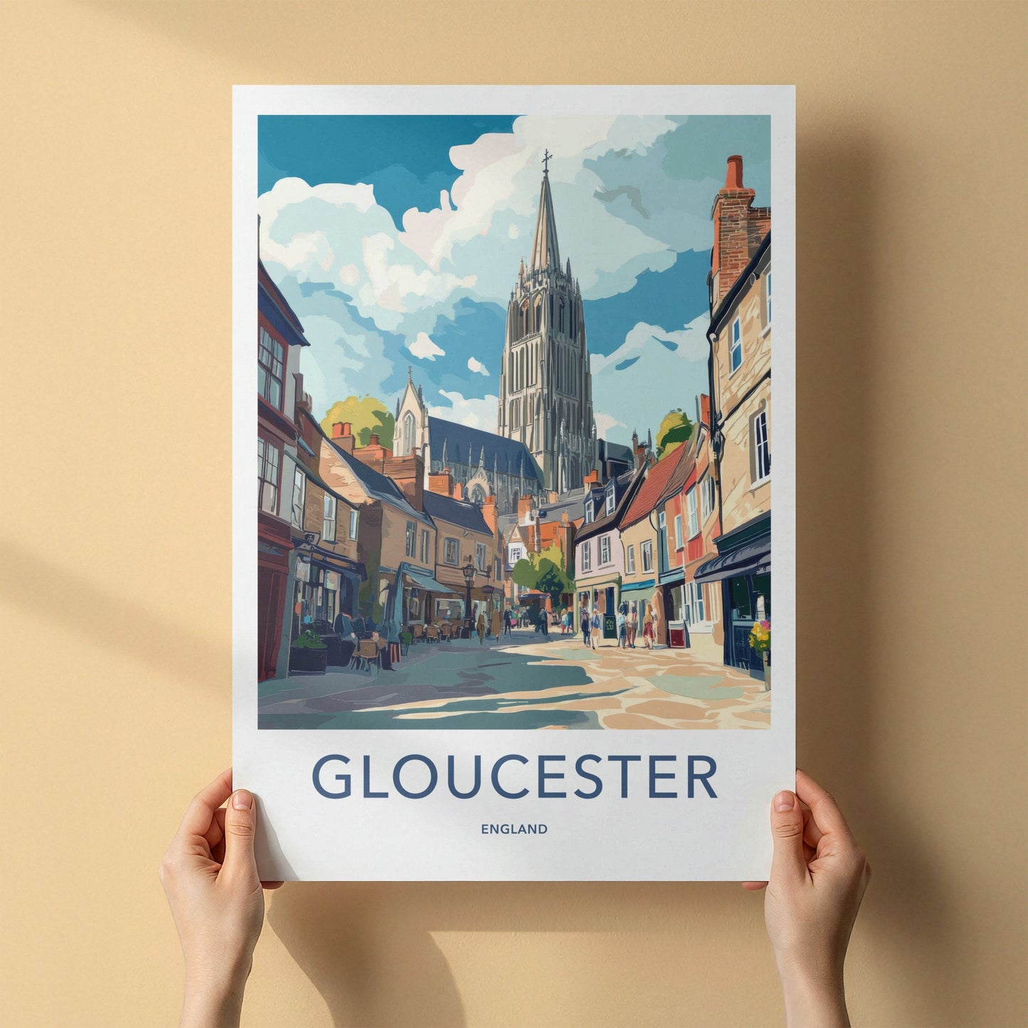 Gloucester Poster - England Wall Art - Historic Cathedral City Home Decor