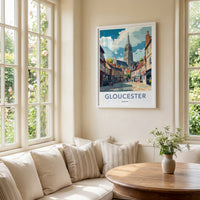 Gloucester Poster - England Wall Art - Historic Cathedral City Home Decor