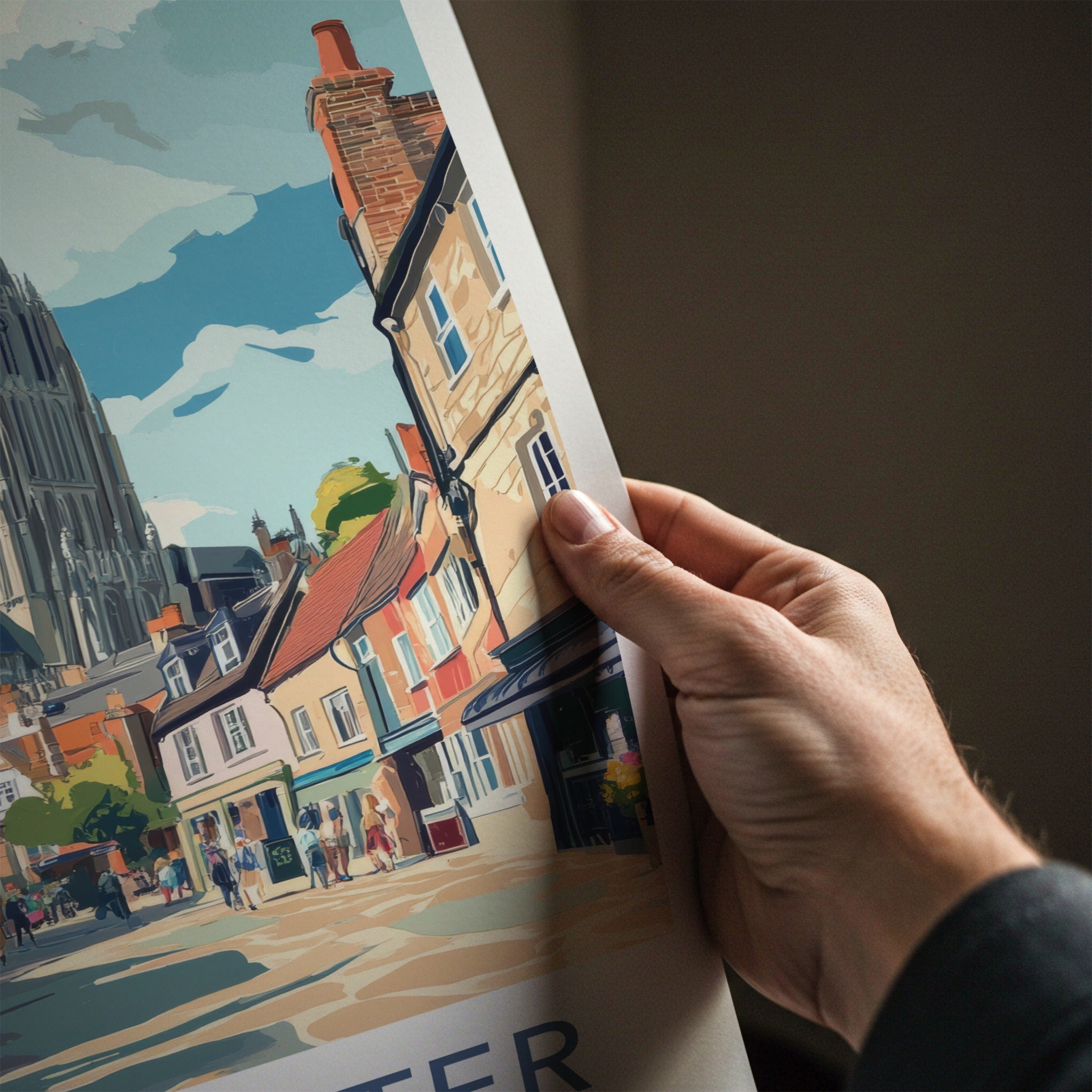 Gloucester Poster - England Wall Art - Historic Cathedral City Home Decor