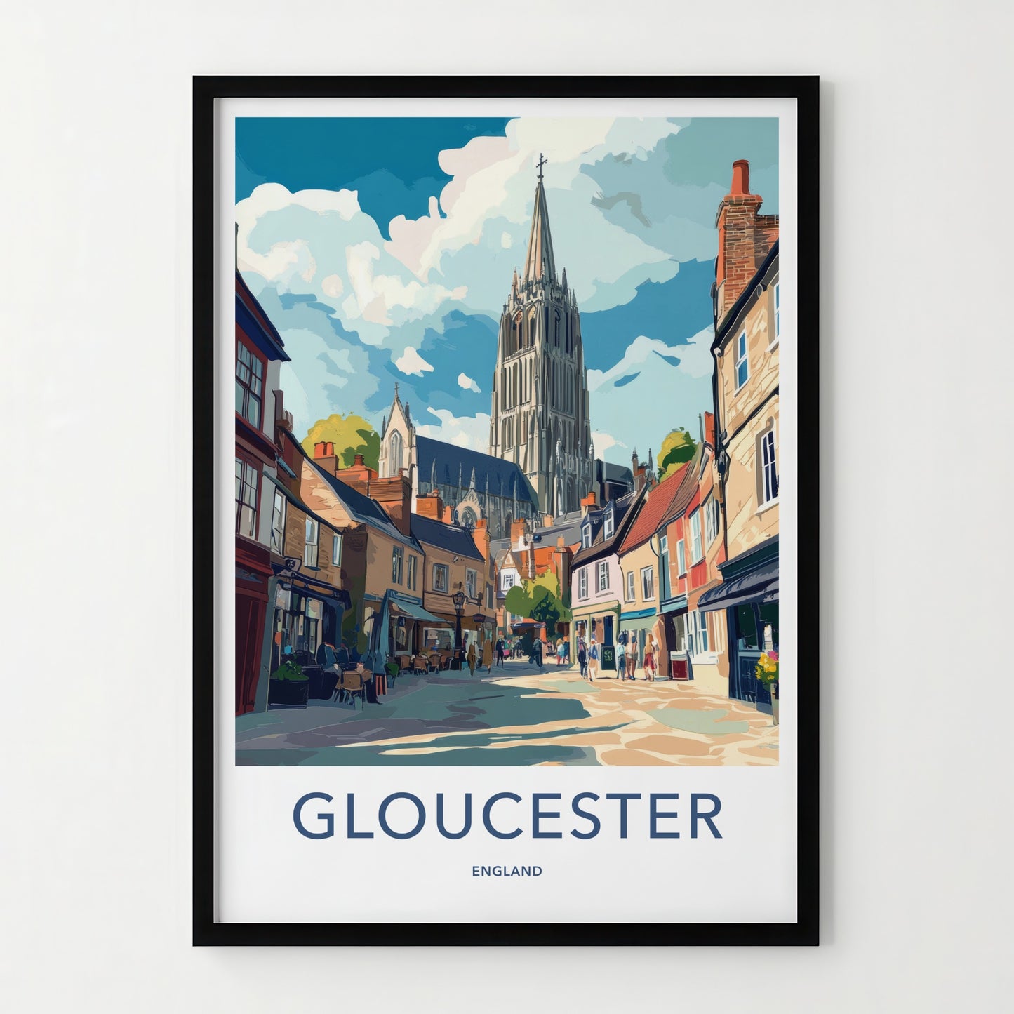 Gloucester Poster - England Wall Art - Historic Cathedral City Home Decor