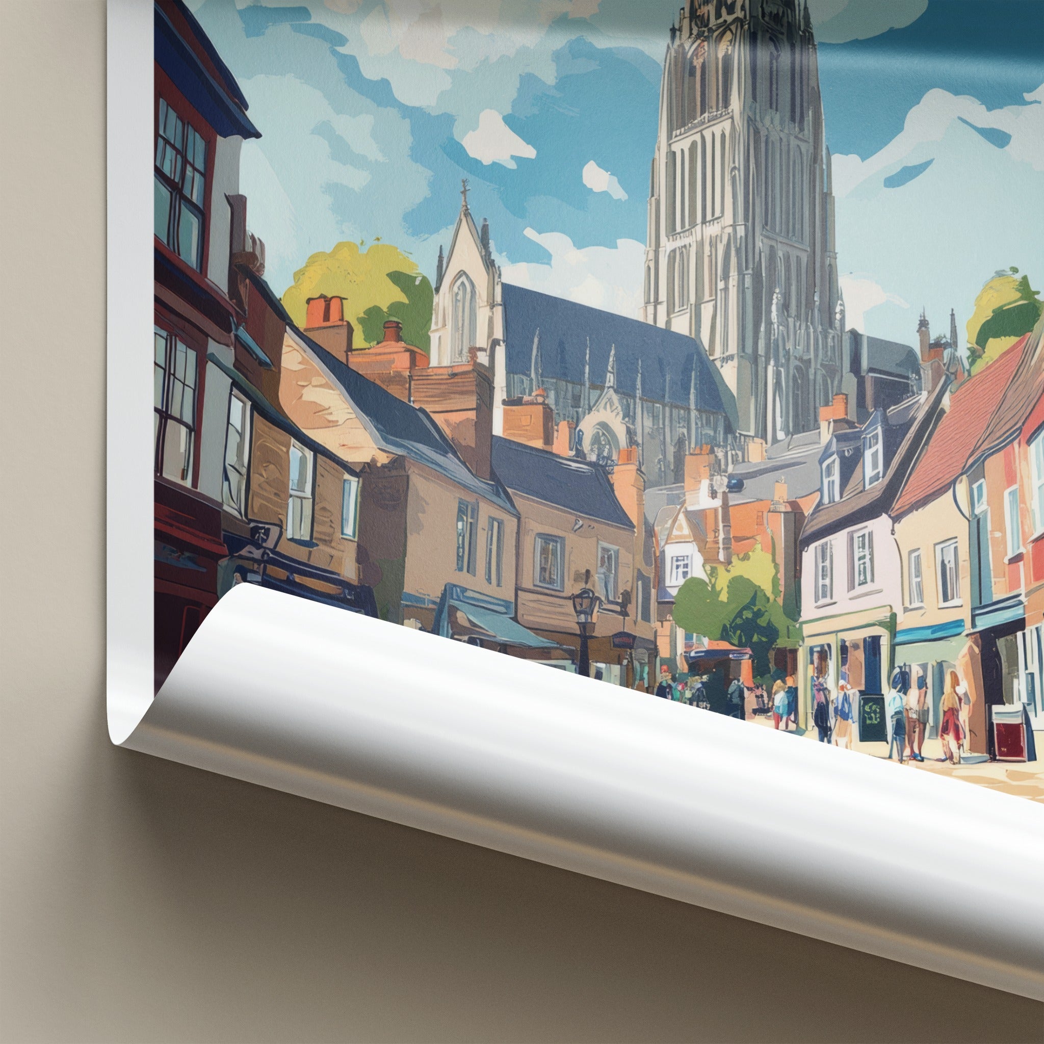 Gloucester Poster - England Wall Art - Historic Cathedral City Home Decor