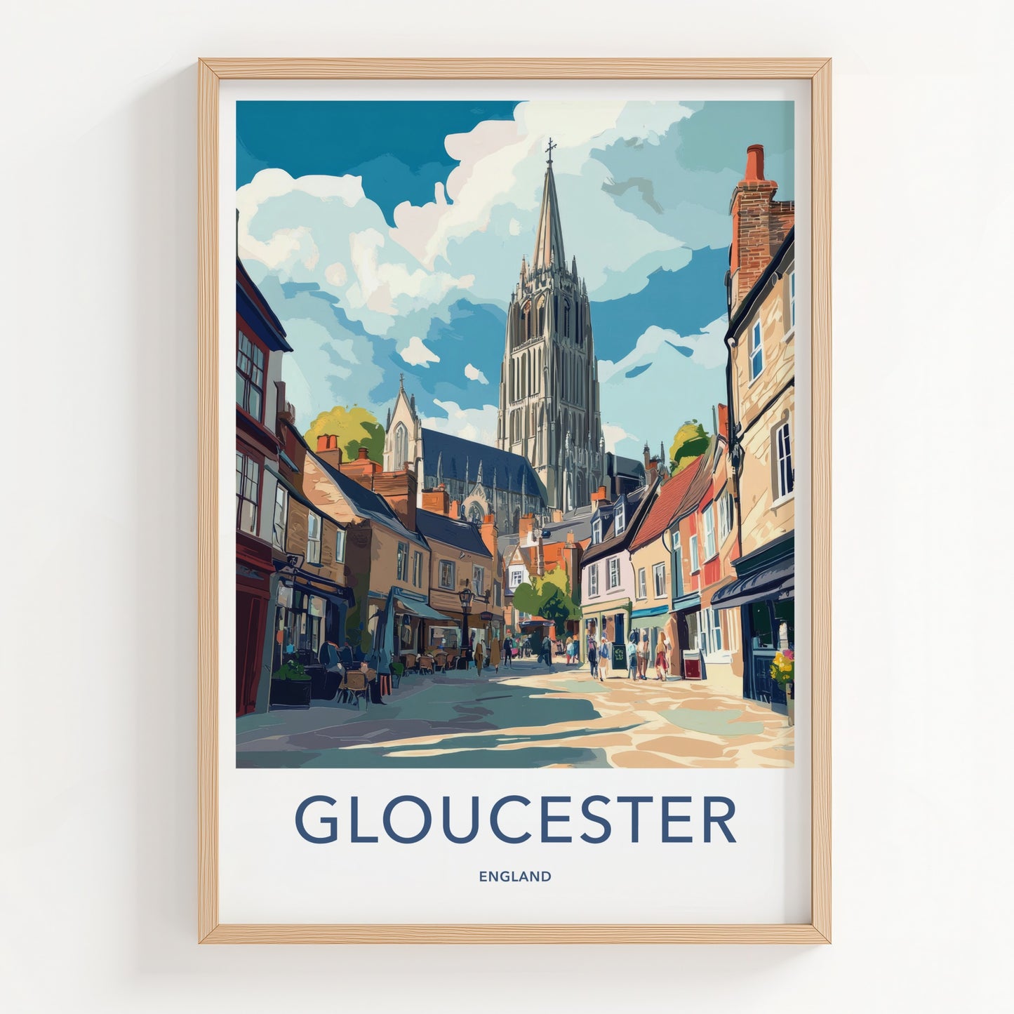 Gloucester Poster - England Wall Art - Historic Cathedral City Home Decor