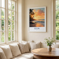 Goa Poster - India Framed Print - Goa Beach Sunset Lounge Decor