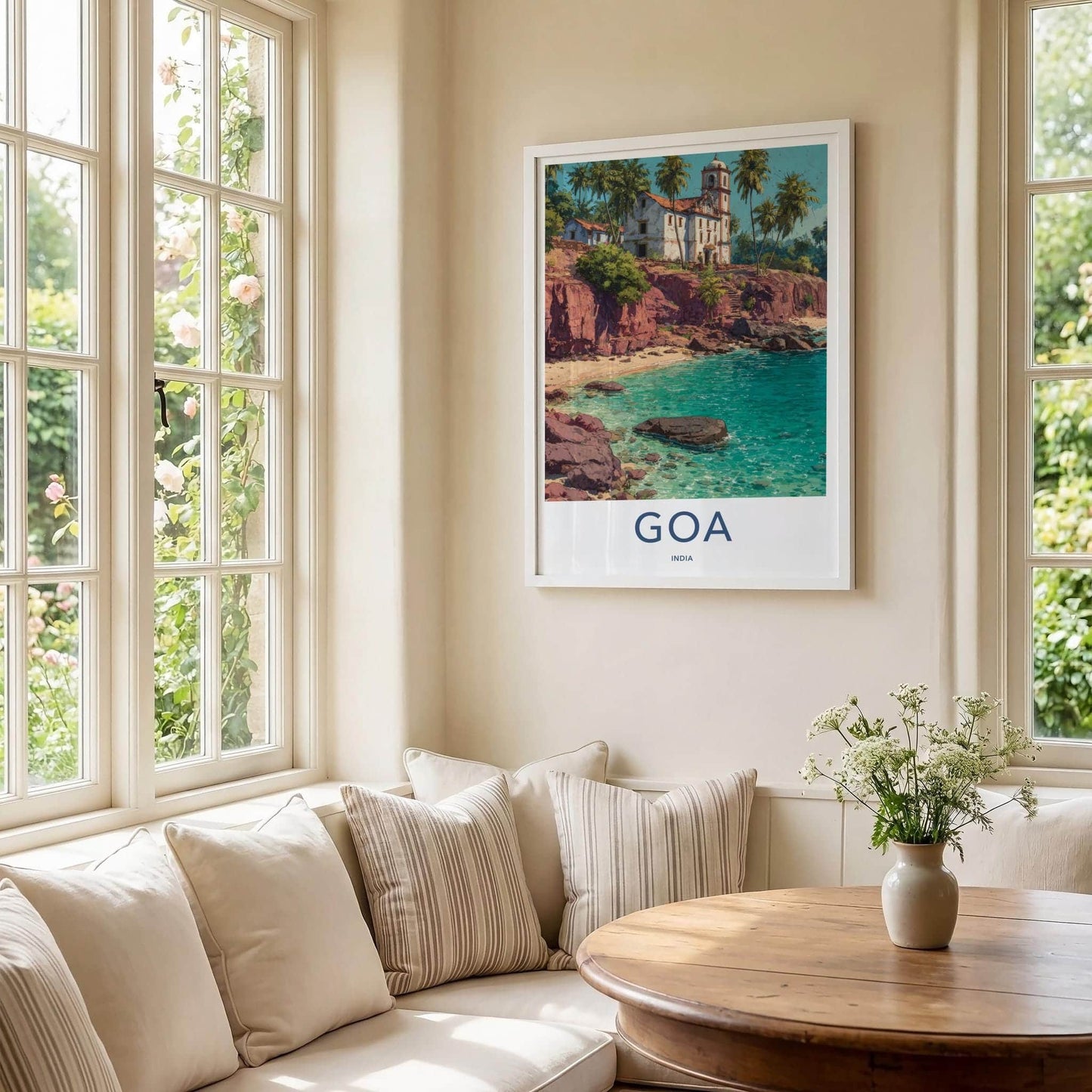 Goa Poster - India Framed Print - Goa Coastal Church Scene Framed Decor