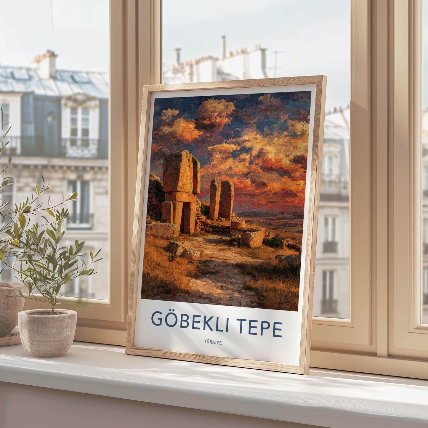 Gobekli Tepe Poster - Turkey Travel Art - Ancient Stone Pillars Home Decor