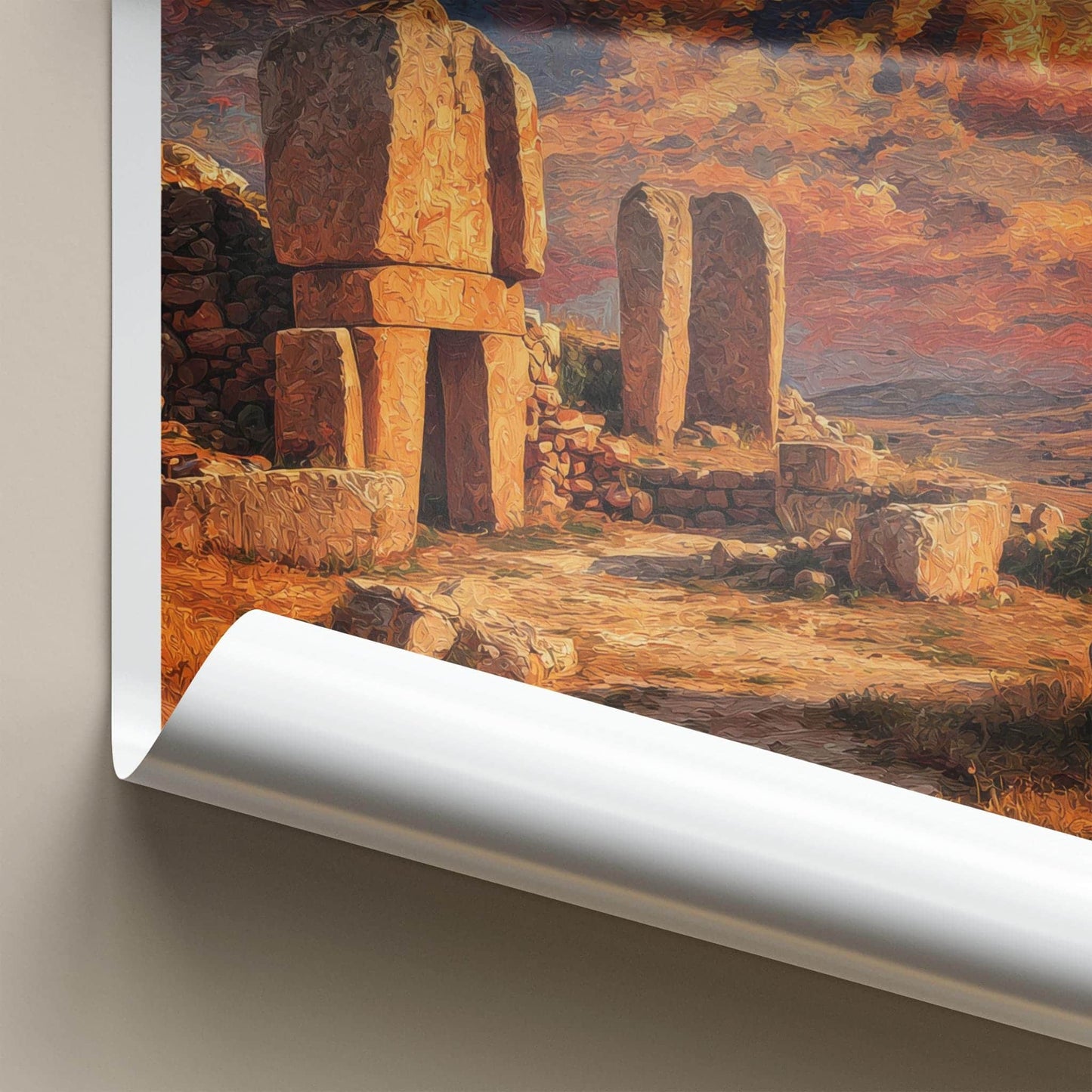 Gobekli Tepe Poster - Turkey Travel Art - Ancient Stone Pillars Home Decor