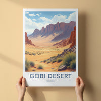 Gobi Desert Poster - Mongolia Travel Art - Arid Desert Landscape Home Decor