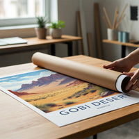 Gobi Desert Poster - Mongolia Travel Art - Arid Desert Landscape Home Decor
