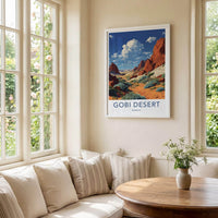 Gobi Desert Poster - Mongolia Travel Art - Red Rock Desert Home Decor