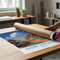 Gobi Desert Poster - Mongolia Travel Art - Red Rock Desert Home Decor