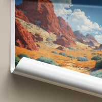 Gobi Desert Poster - Mongolia Travel Art - Red rock desert Wall Decor