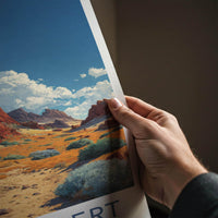 Gobi Desert Poster - Mongolia Travel Art - Red rock desert Wall Decor