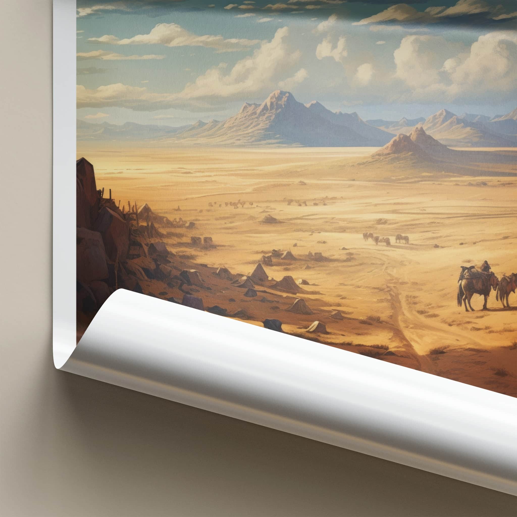 Gobi Desert Poster - Mongolia Travel Art - Vast Sandy Landscape Home Decor