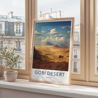 Gobi Desert Poster - Mongolia Travel Art - Vast Sandy Landscape Home Decor