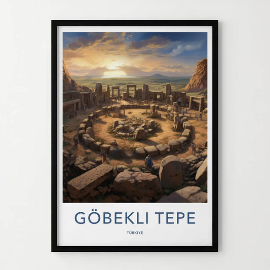 Goebekli Tepe Poster - Turkiye Travel Art - Ancient Site Sunset Home Decor