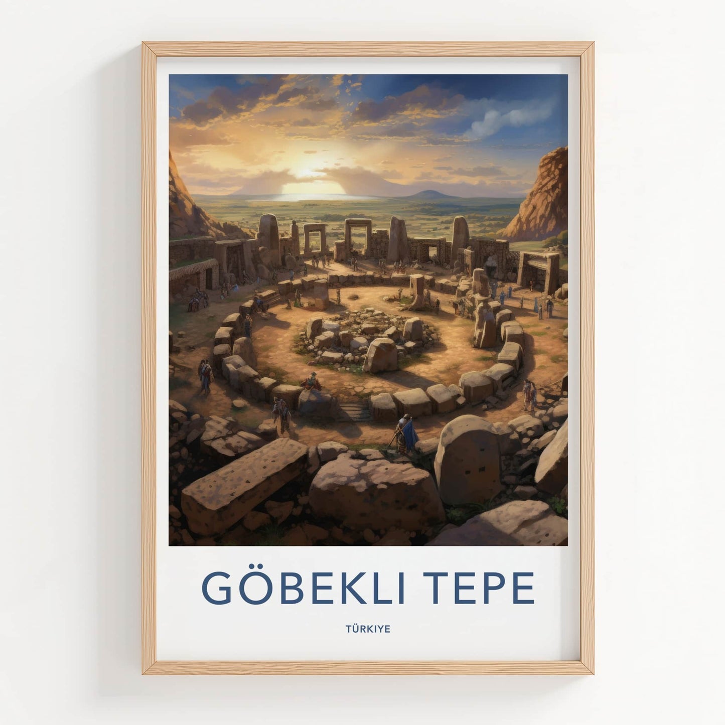 Goebekli Tepe Poster - Turkiye Travel Art - Ancient Site Sunset Home Decor