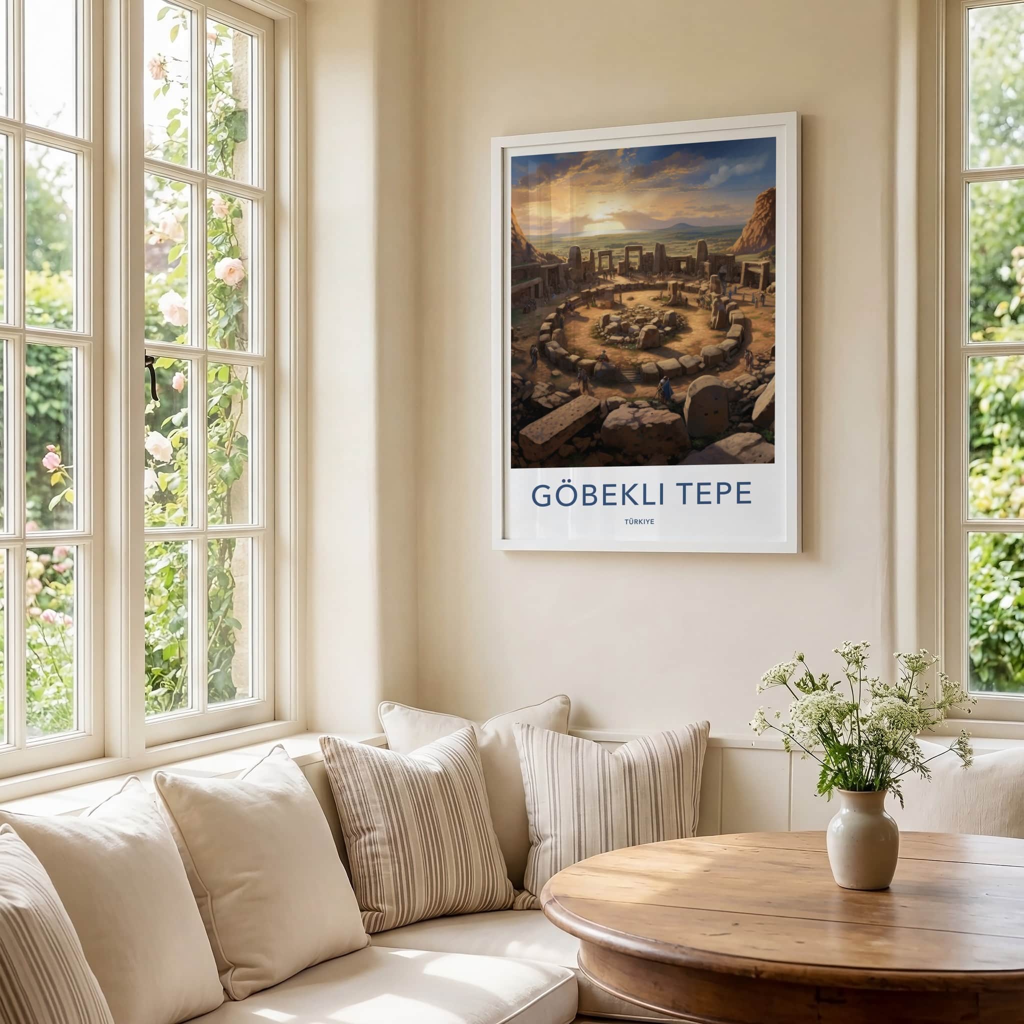 Goebekli Tepe Poster - Turkiye Travel Art - Ancient Site Sunset Home Decor