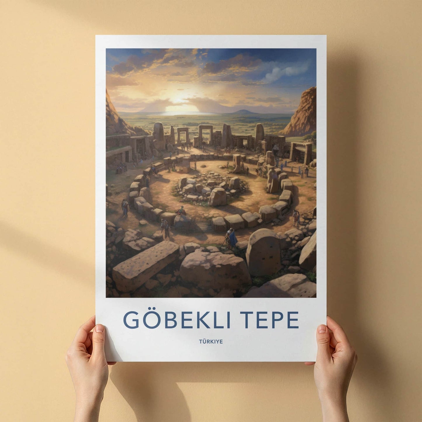 Goebekli Tepe Poster - Turkiye Travel Art - Ancient Site Sunset Home Decor
