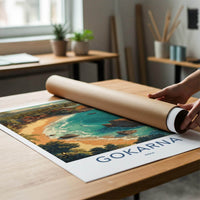 Gokarna Poster - India Travel Art - Karnataka Palm Beach Boats Home Decor