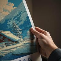 Gokayama Poster - Japan Art Print - Traditional Snowy Village Home Decor