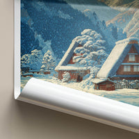 Gokayama Poster - Japan Scenic Art - Winter Mountain Village Home Decor