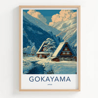 Gokayama Poster - Japan Scenic Art - Winter Mountain Village Home Decor