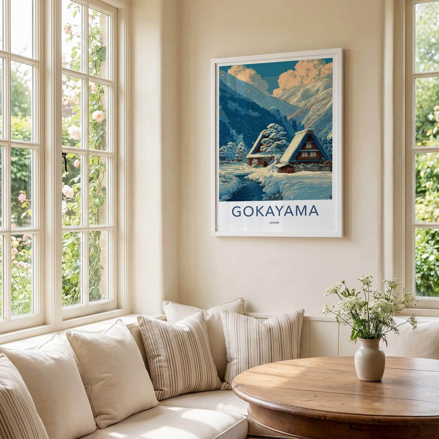 Gokayama Poster - Japan Scenic Art - Winter Mountain Village Home Decor