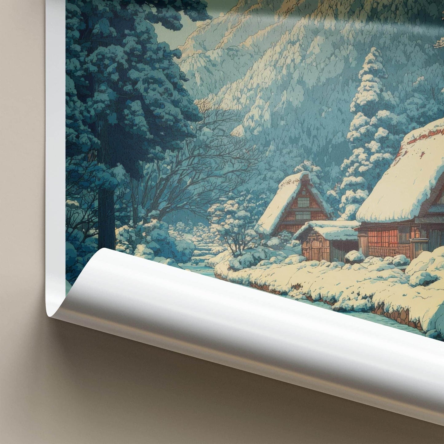 Gokayama Poster - Japan Travel Art - Snowy Mountain Village Home Decor