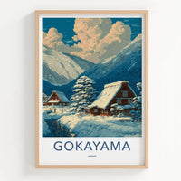Gokayama Poster - Japan Travel Art - Snowy Village Houses Wall Decor