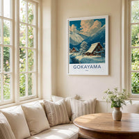 Gokayama Poster - Japan Travel Art - Snowy Village Houses Wall Decor