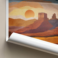 Gold Butte National Monument Poster - Nevada Travel Art - Desert Mountain Sunset Wall Decor