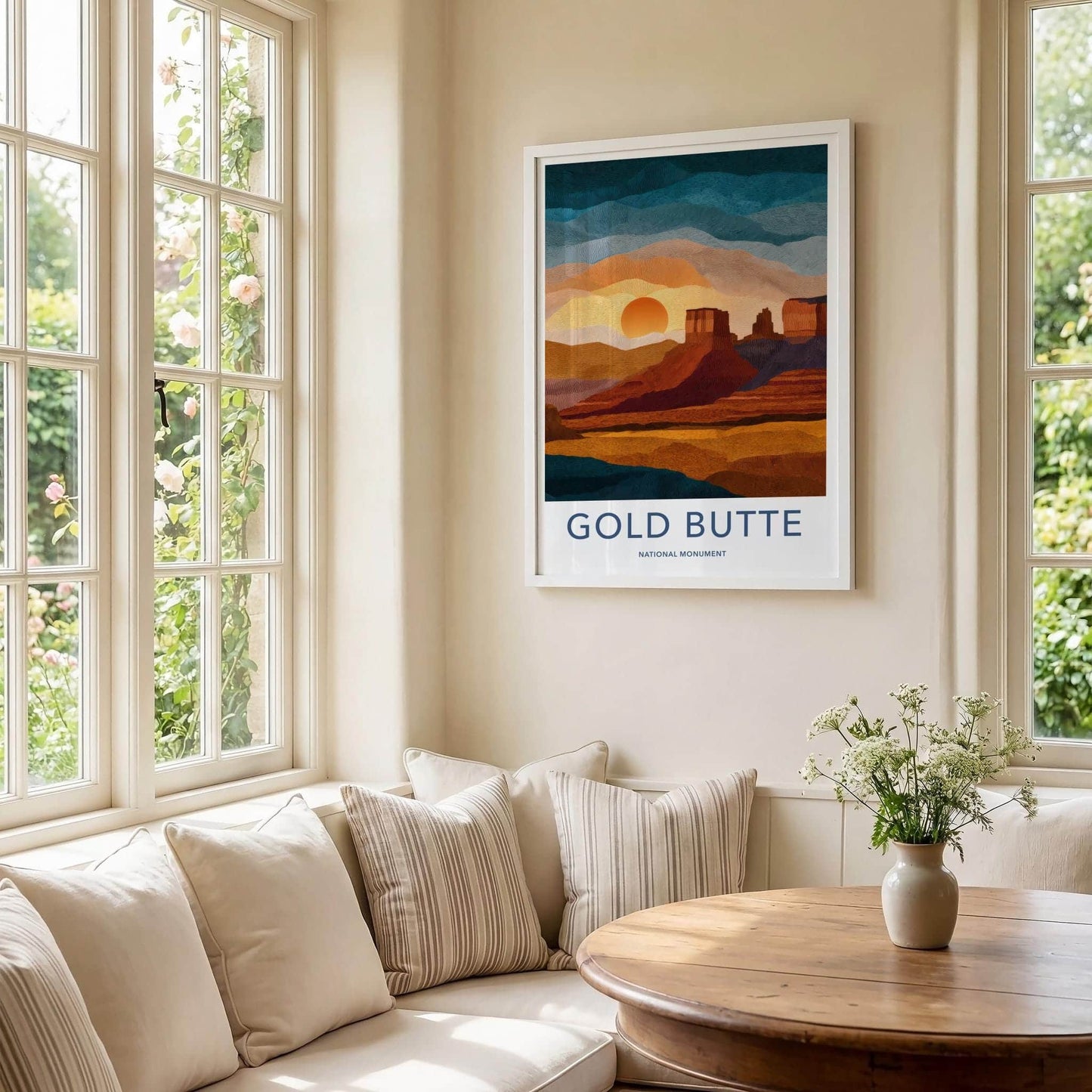 Gold Butte National Monument Poster - Nevada Travel Art - Desert Mountain Sunset Wall Decor