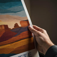 Gold Butte National Monument Poster - Nevada Travel Art - Desert Mountain Sunset Wall Decor