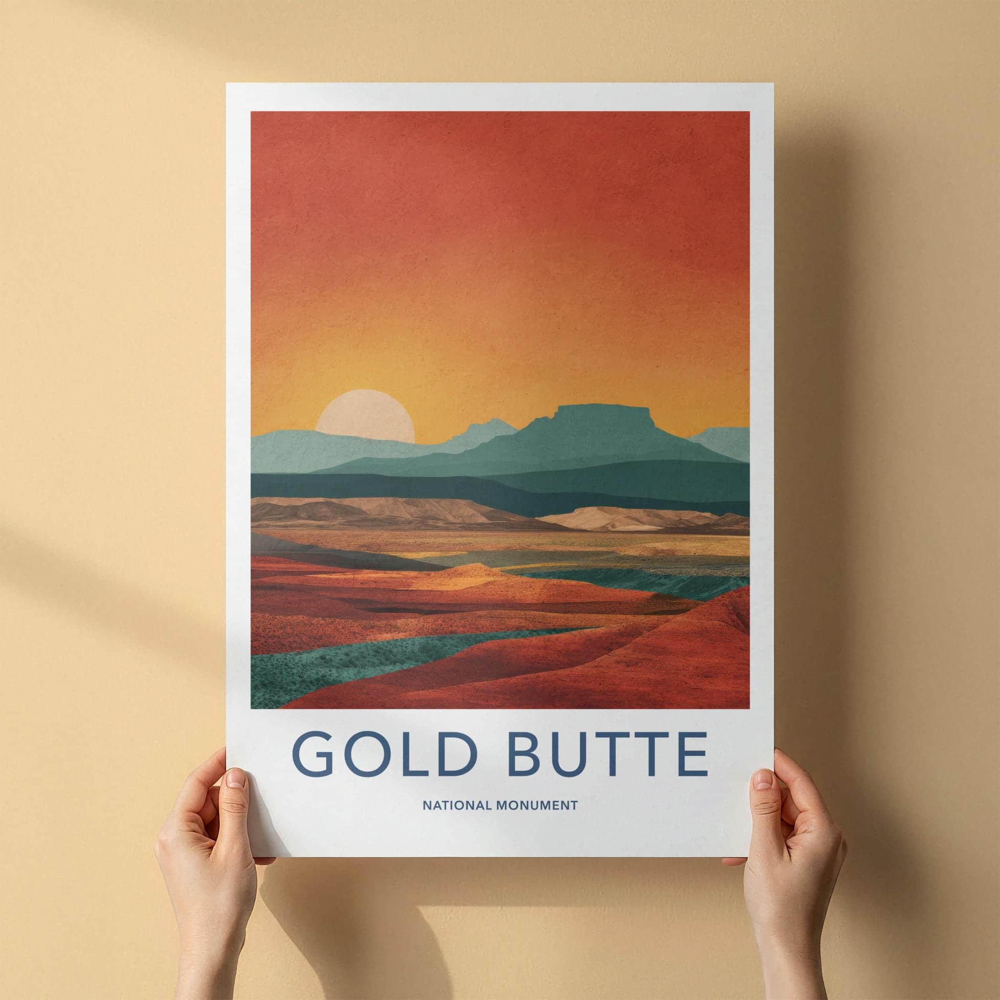 Gold Butte Poster - Nevada Scenic Art - Desert sunset landscape Home Decor