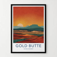 Gold Butte Poster - Nevada Scenic Art - Desert sunset landscape Home Decor