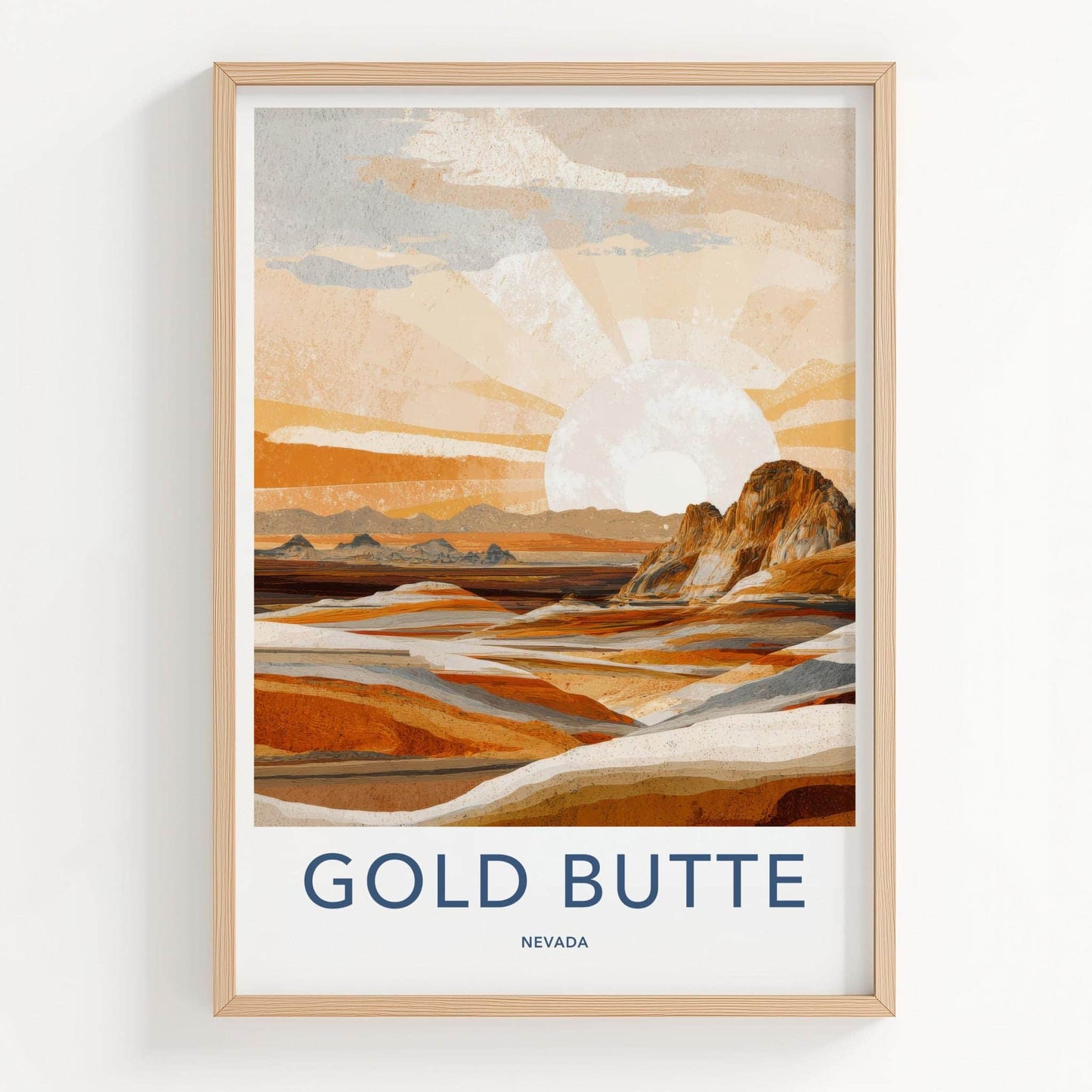 Gold Butte Poster - Nevada Wall Art - Vibrant desert layers Home Decor