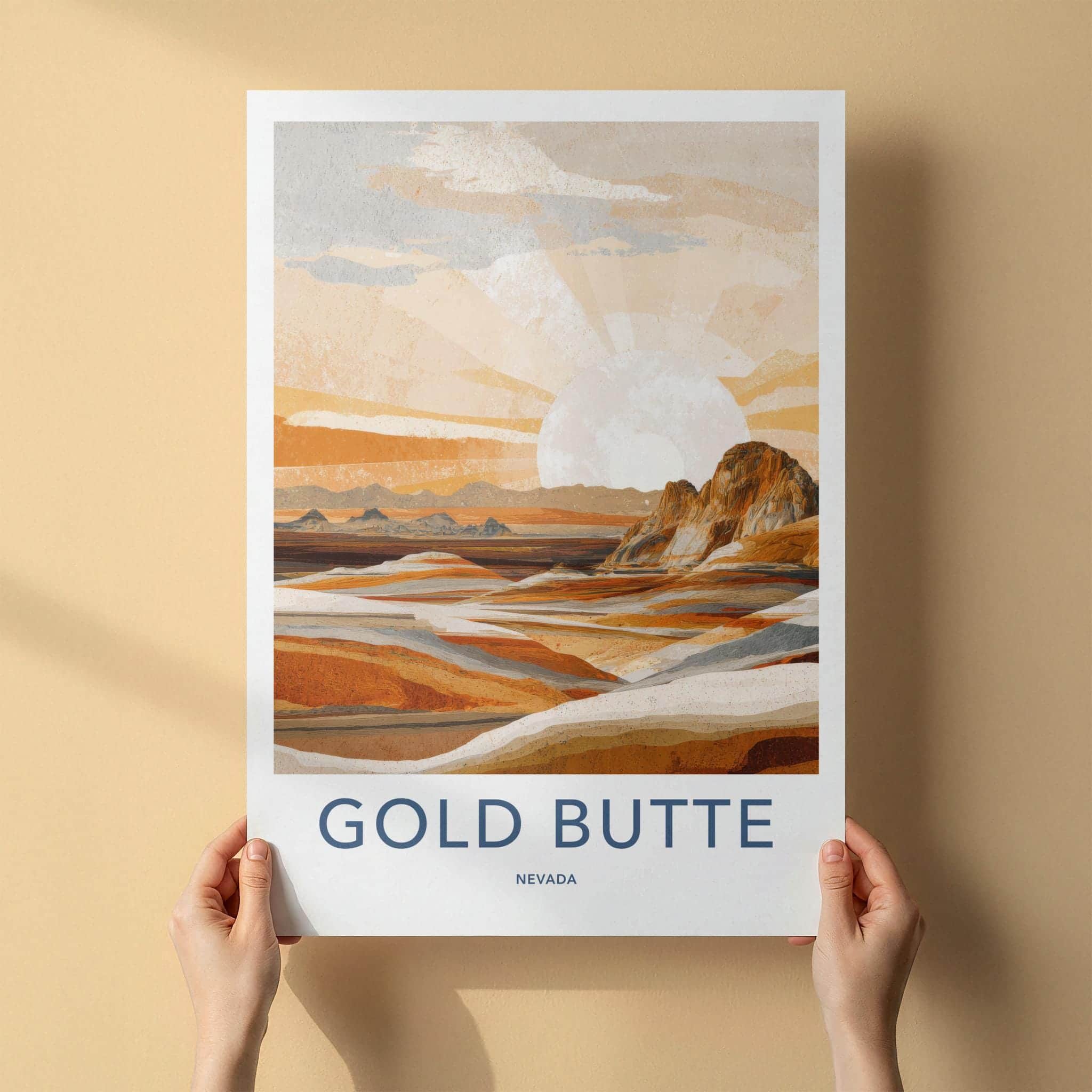 Gold Butte Poster - Nevada Wall Art - Vibrant desert layers Home Decor