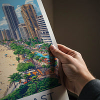 Gold Coast Poster - Australia Travel Art - Coastal Skyscraper Beach Home Decor