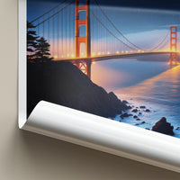 Golden Gate Bridge Poster - California Travel Art - Starry Night Lights Wall Decor