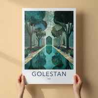 Golestan Poster - Iran Framed Print - Reflecting Pool Garden Lounge Decor