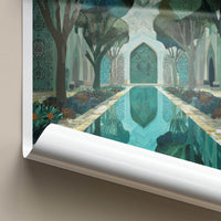 Golestan Poster - Iran Framed Print - Reflecting Pool Garden Lounge Decor