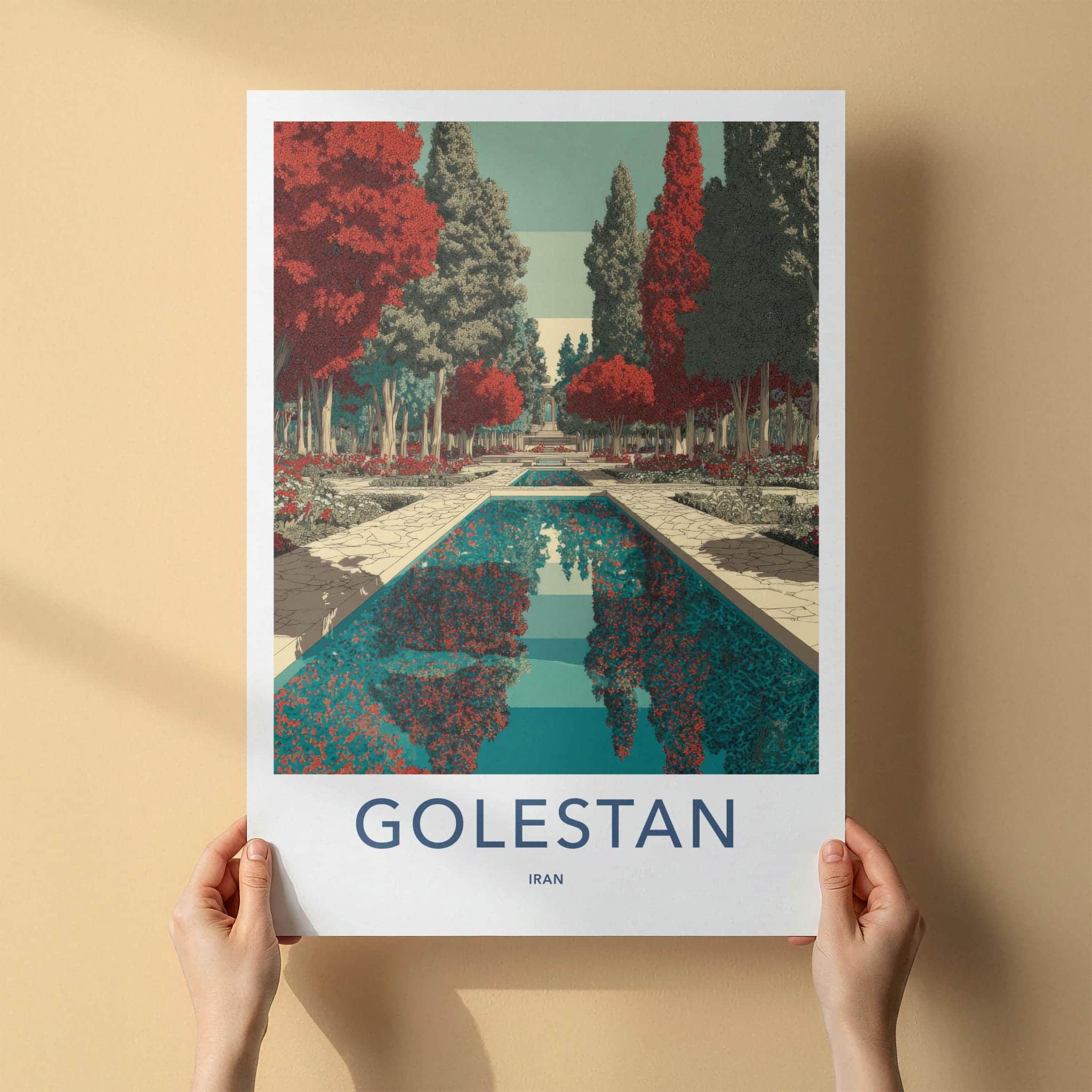 Golestan Poster - Iran Travel Art - Persian Garden Design Home Decor