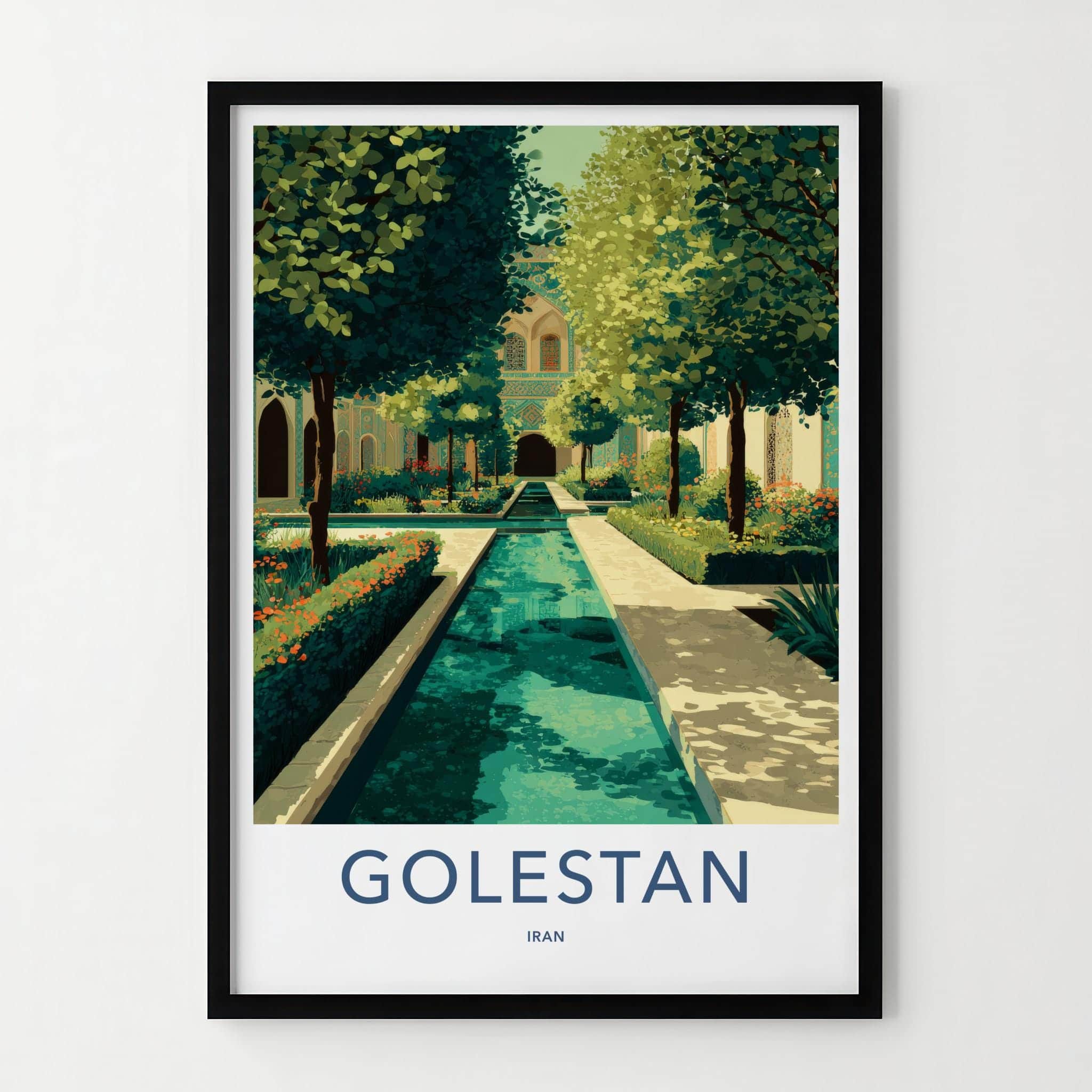 Golestan Poster - Iran Travel Art - Persian Garden Palace Home Decor
